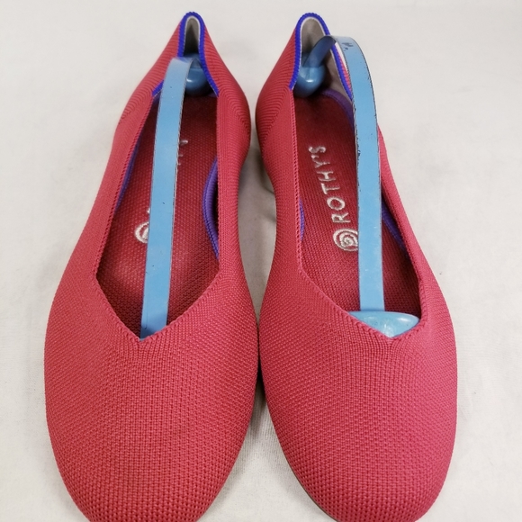 Rothy's round toe red woman shoes flats size 8.5/7.5 - Picture 4 of 8